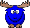 Blue Moose Cartoon Clip Art