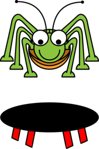 Grasshopper Jumps Over His Trampoline Clip Art