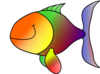Rainbow Happy Fish Clip Art