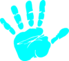 Light Blue Hand Print Clip Art