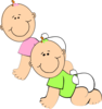 Twin Girls  Clip Art