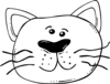 White Cat Face Clip Art