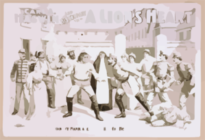 Carl A. Haswin And His Company In A Lion S Heart Clip Art