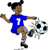 Girl Playing Footy Clip Art