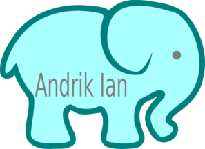 Personalized Birthday Elephant- A Clip Art