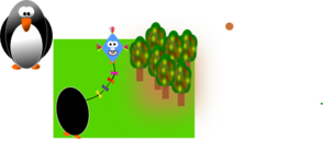 Penguin In The Autumn Clip Art