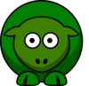 Sheep Green Looking Forward Two Tone Clip Art