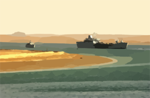 The Royal Fleet Auxiliary, Landing Ship Logistic Rfa Sir Galahad (l 3005) Arrives In The Iraqi Port City Of Umm Qasr Delivering The First Shipment Of Humanitarian Aid From Coalition Forces. Clip Art