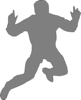 Jumping Guy High Gray Clip Art