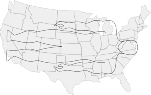 Usa Map With Man Shape Lying On It Clip Art