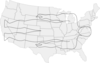 Usa Map With Man Shape Lying On It Clip Art
