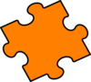 Orange Puzzle Piece Clip Art