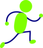 Green And Blue Running Man Clip Art