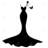 Little Black Dress Silhouette Clipart Image