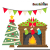 Christmas Fireplace Clipart Free Image