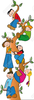 Kids Climb Ladder Clipart Image