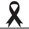 Cancer Ribbon Black And White Clipart Image