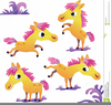 Cartoon Ponies Clipart Image