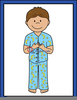 Putting On Pajamas Clipart Image