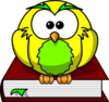 Yellow Intelligent Owl Clip Art