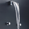 Contemporary Rectangular Spout Wall Mounted Double Handles Bathtub Faucet--faucetsuperdeal.com Image