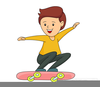 Boy On Skateboard Clipart Image
