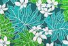 Teal Hawaiian Fabric Image