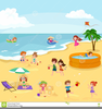 Children On Beach Clipart Image