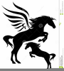 Black Pegasus Clipart Image