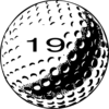 Golf Ball Number 19 Clip Art