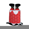 Santa Down A Chimney Clipart Image