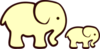 Yellow Elephant Mom Baby Image