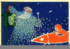 Santa Rocket Clipart Image