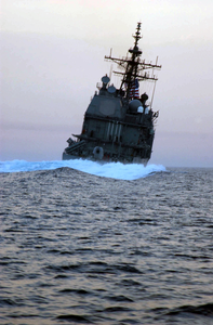 The Guided Missile Cruiser Uss Princeton (cg 59) Is Deployed Conducting Combat Missions In Support Of Operation Iraqi Freedom Image