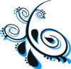 Scroll Black Peacock 3 Clip Art