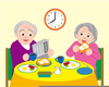 Senior Citizens Eating Clipart Image