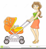 Mom Stroller Clipart Image