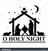 Clipart Nativity Scene Black And White Image