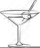 Clipart Martini Glass With Olive Image