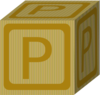 Gold Block E Clip Art