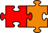 Red Orange  Puzzle Clip Art