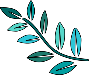 Teal Leaves Clip Art