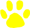 Jaguar Paw Print In Gold Clip Art