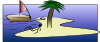 Stick Man Laying On Island Clip Art