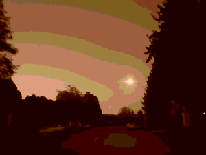 Neighbourhood Street In South Richmond Sepia Posterize Image