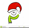 Smiley Face With Santa Hat Clipart Image