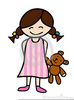 Girl In Pjs Clipart Image