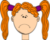 Frowning Red Head Girl Clip Art