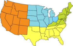Four-region U.s. Map Clip Art