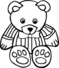 Stripy Teddy Clip Art